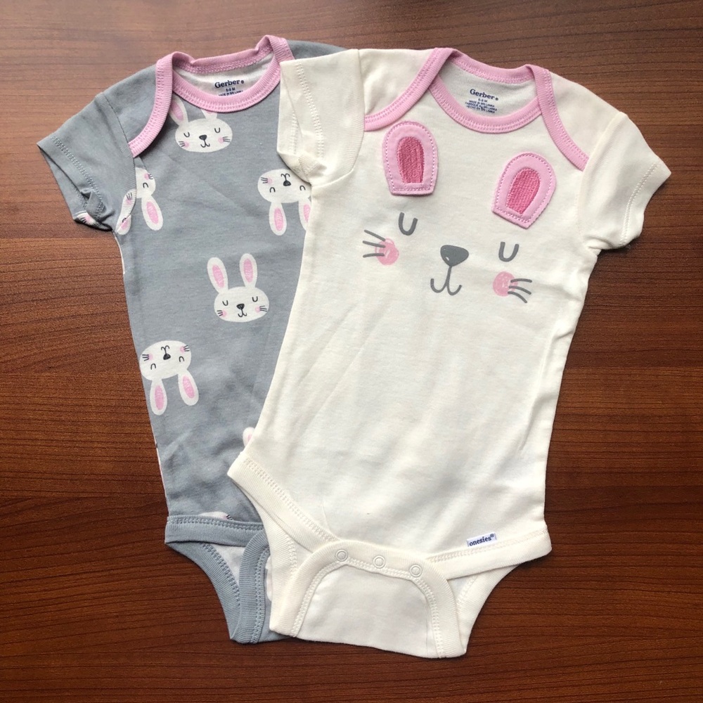 Gerber Bunny Onesies - Set of 4